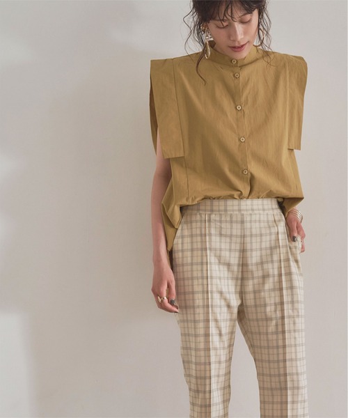 titivate（ティティベイト）の「ﾁｪｯｸ柄ｾﾐﾌﾚｱﾊﾟﾝﾂ（その他パンツ・レディース・ベージュ/グリーン・M）」の14枚目の写真