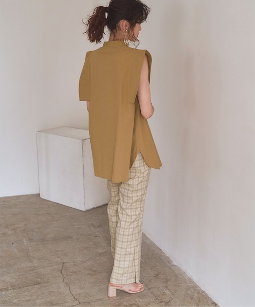 titivate（ティティベイト）の「ﾁｪｯｸ柄ｾﾐﾌﾚｱﾊﾟﾝﾂ（その他パンツ・レディース・ベージュ/グリーン・M）」の15枚目の写真