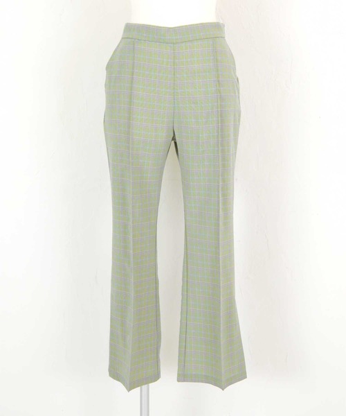 titivate（ティティベイト）の「ﾁｪｯｸ柄ｾﾐﾌﾚｱﾊﾟﾝﾂ（その他パンツ・レディース・ベージュ/グリーン・M）」の3枚目の写真