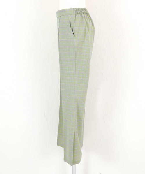 titivate（ティティベイト）の「ﾁｪｯｸ柄ｾﾐﾌﾚｱﾊﾟﾝﾂ（その他パンツ・レディース・ベージュ/グリーン・M）」の4枚目の写真