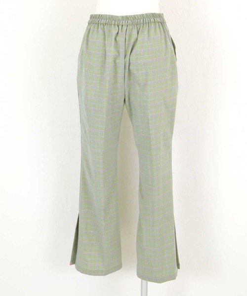 titivate（ティティベイト）の「ﾁｪｯｸ柄ｾﾐﾌﾚｱﾊﾟﾝﾂ（その他パンツ・レディース・ベージュ/グリーン・M）」の5枚目の写真