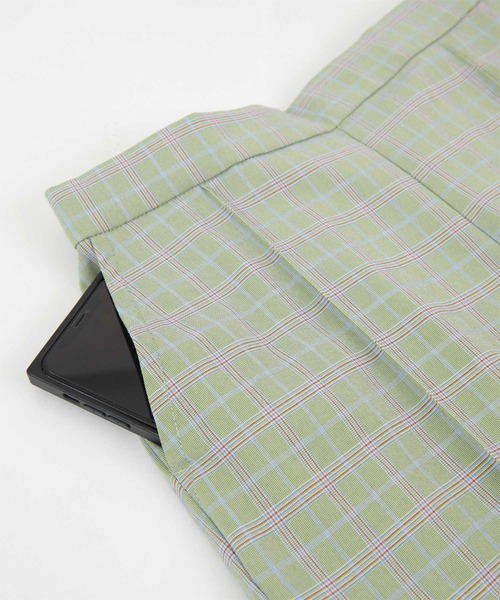 titivate（ティティベイト）の「ﾁｪｯｸ柄ｾﾐﾌﾚｱﾊﾟﾝﾂ（その他パンツ・レディース・ベージュ/グリーン・M）」の6枚目の写真