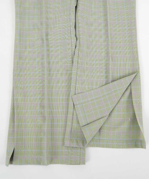 titivate（ティティベイト）の「ﾁｪｯｸ柄ｾﾐﾌﾚｱﾊﾟﾝﾂ（その他パンツ・レディース・ベージュ/グリーン・M）」の8枚目の写真