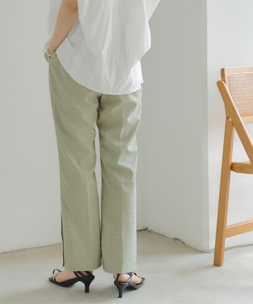 titivate（ティティベイト）の「ﾁｪｯｸ柄ｾﾐﾌﾚｱﾊﾟﾝﾂ（その他パンツ・レディース・ベージュ/グリーン・M）」の22枚目の写真