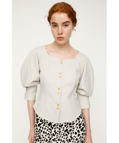 SLY（スライ）の「TUCK SLEEVE BUTTON TOPS タックスリーブ ボタン