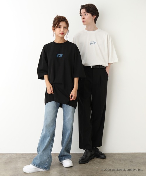 JUNRED（ジュンレッド）の「不純喫茶ラインガールデザインTee（Tシャツ/カットソー・メンズ・ホワイト/ブラック・M/L）」の4枚目の写真