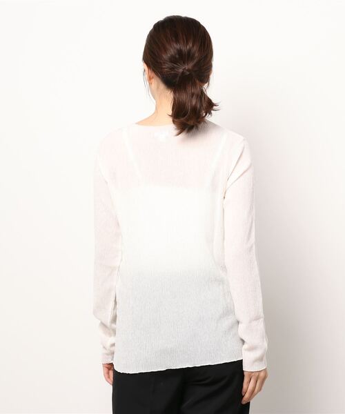 ONEME（ワンム）の「ONEME sheer L/S Tee（Tシャツ/カットソー・レディース・オフホワイト/ライトグレー・FREE）」の5枚目の写真