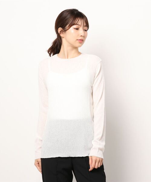 ONEME（ワンム）の「ONEME sheer L/S Tee（Tシャツ/カットソー・レディース・オフホワイト/ライトグレー・FREE）」の11枚目の写真