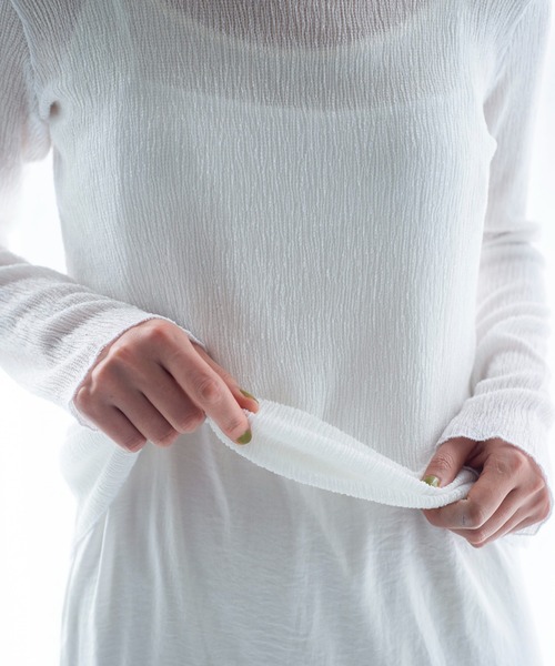 ONEME（ワンム）の「ONEME sheer L/S Tee（Tシャツ/カットソー・レディース・オフホワイト/ライトグレー・FREE）」の12枚目の写真