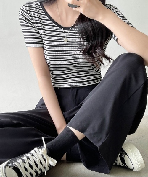 SONA（ソナ）の「SONYUNARA ひんやりワイドスラックス（スラックス・レディース・ブラック/ベージュ/ネイビー・FREE）」の21枚目の写真