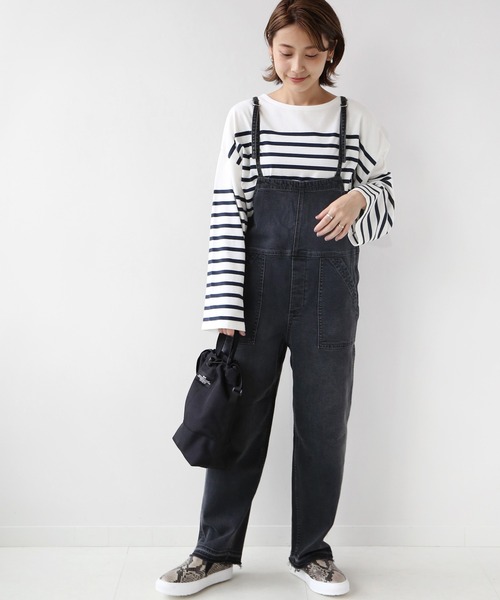 JOURNAL STANDARD relume(ジャーナルスタンダード レリューム)の「パネルボーダーボートネックTEE◆(Tシャツ/カットソー・レディース・ネイビー/ブラウン/オレンジ・FREE)」の13枚目の写真