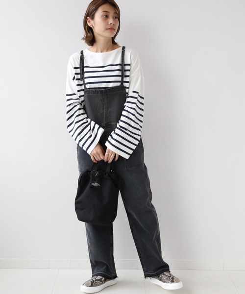 JOURNAL STANDARD relume(ジャーナルスタンダード レリューム)の「パネルボーダーボートネックTEE◆(Tシャツ/カットソー・レディース・ネイビー/ブラウン/オレンジ・FREE)」の14枚目の写真