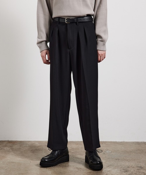 JUNRED（ジュンレッド）の「ソフトカルゼワイドタックパンツ（その他パンツ・メンズ・ブラック/オフホワイト/ブラウン・M/L/S）」の3枚目の写真