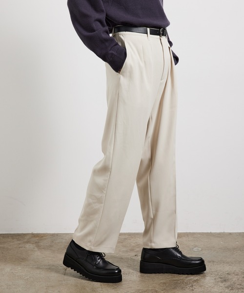 JUNRED（ジュンレッド）の「ソフトカルゼワイドタックパンツ（その他パンツ・メンズ・ブラック/オフホワイト/ブラウン・M/L/S）」の10枚目の写真