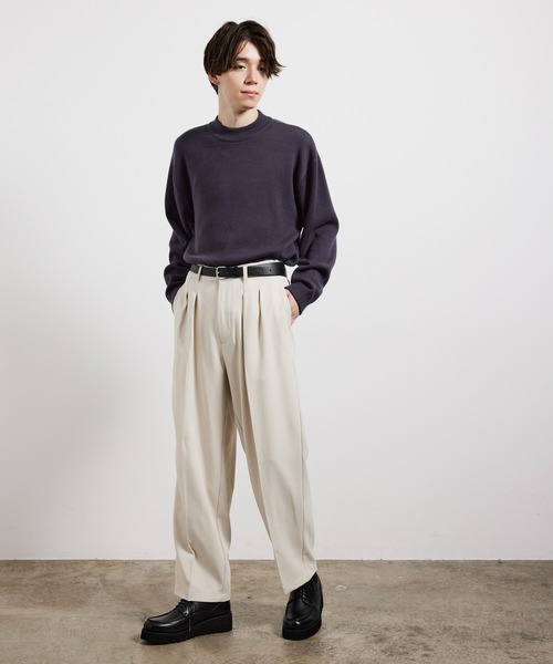 JUNRED（ジュンレッド）の「ソフトカルゼワイドタックパンツ（その他パンツ・メンズ・ブラック/オフホワイト/ブラウン・M/L/S）」の5枚目の写真