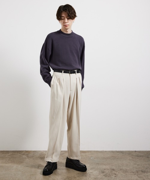 JUNRED（ジュンレッド）の「ソフトカルゼワイドタックパンツ（その他パンツ・メンズ・ブラック/オフホワイト/ブラウン・M/L/S）」の19枚目の写真