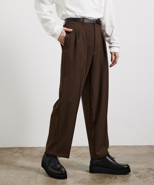 JUNRED（ジュンレッド）の「ソフトカルゼワイドタックパンツ（その他パンツ・メンズ・ブラック/オフホワイト/ブラウン・M/L/S）」の11枚目の写真