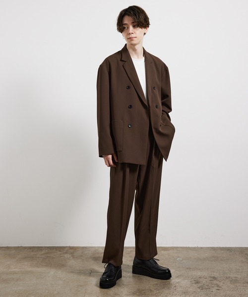 JUNRED（ジュンレッド）の「ソフトカルゼワイドタックパンツ（その他パンツ・メンズ・ブラック/オフホワイト/ブラウン・M/L/S）」の14枚目の写真