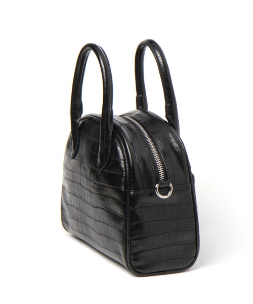 GLOBAL WORK（グローバルワーク）の「クロコボストンバック/959877（ボストンバッグ・レディース・ブラック/ダークブラウン・FREE）」の4枚目の写真