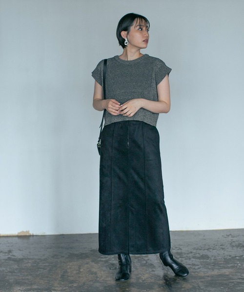 PAGEBOY（ページボーイ）の「クリアスエードIラインスカート（スカート・レディース・ブラック/ブルー系その他/グレイッシュベージュ・SMALL/MEDIUM）」の9枚目の写真