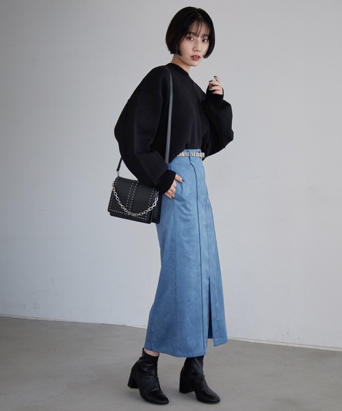 PAGEBOY（ページボーイ）の「クリアスエードIラインスカート（スカート・レディース・ブラック/ブルー系その他/グレイッシュベージュ・SMALL/MEDIUM）」の21枚目の写真