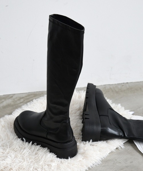 NOFALL（ノーフォール）の「ストレッチロングブーツトラックソール（ブーツ・レディース・ブラック・3L/S/M/L/LL/SS）」の2枚目の写真