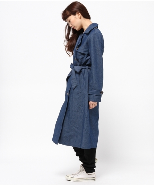 WEGO（ウィゴー）の「WEGO/マキシ丈トレンチコート（トレンチコート・レディース・ライトベージュ/インディゴブルー・FREE）」の6枚目の写真