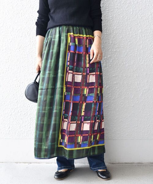SHIPS eternite de soieグリーンチェックシアースカート 楽天市場】スカート ボトムス レディース グリーン 春 夏 ロング丈