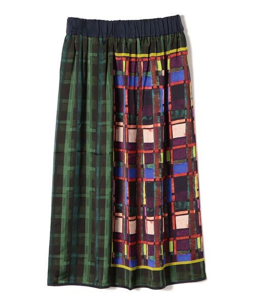 SHIPS(シップス)の「Soi-e:〈手洗い可能〉チェックパネルギャザースカート(スカート・レディース・グリーン/ブラウン・ONE SIZE)」の5枚目の写真