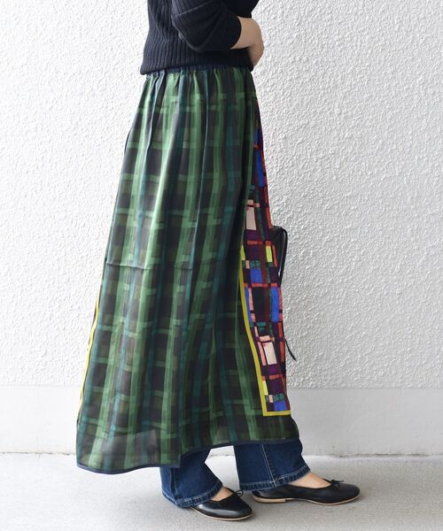 SHIPS(シップス)の「Soi-e:〈手洗い可能〉チェックパネルギャザースカート(スカート・レディース・グリーン/ブラウン・ONE SIZE)」の17枚目の写真