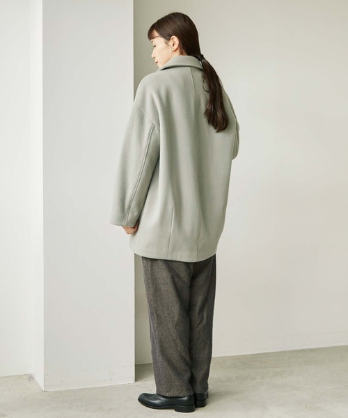 note et silence （ノートエシロンス）の「.●super120 平二重織　ショートコート（その他アウター・レディース・グレー/ライトブラウン/チャコールグレー・FREE）」の12枚目の写真