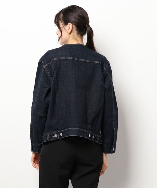 Te chichi（テチチ）の「ストレッチデニムノーカラージャケット（デニムジャケット・レディース・ネイビー・ﾌﾘ-）」の3枚目の写真
