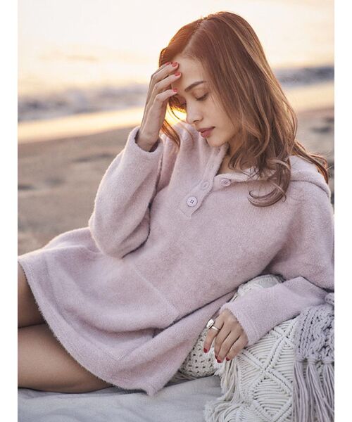 To the sea(トゥーザシー)の「シャギーニットソーパーカー(パーカー・レディース・ミント/ベージュ・FREE)」の7枚目の写真