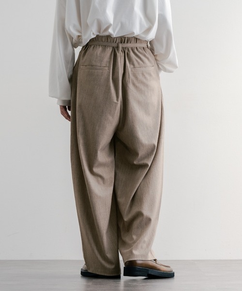 ハイウエストタックワイドパンツ（スラックス）｜epnok（エプノック