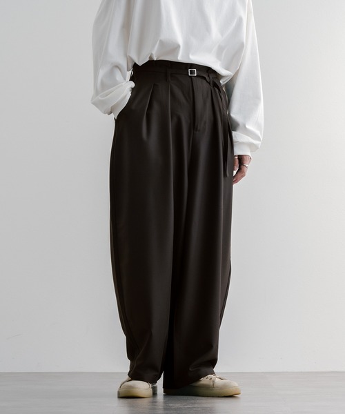 ハイウエストタックワイドパンツ（スラックス）｜epnok（エプノック