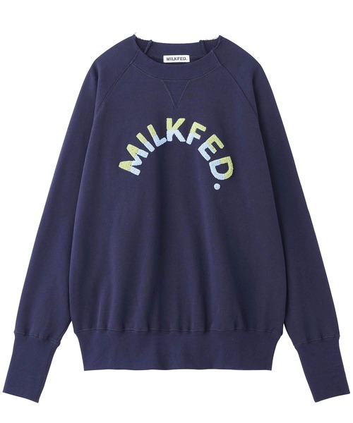 MILKFED.（ミルクフェド）の「ARCH LOGO SWEAT TOP（スウェット・レディース・ネイビー/ブラウン/オフホワイト・ONE SIZE）」の3枚目の写真