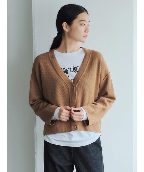 GARAGE OF GOOD CLOTHING（ガレージオブグッドクロージング）の「Vネックカーディガン＊（カーディガン/ボレロ・レディース・キャメル/ブルー/ブラック・FREE）」の5枚目の写真