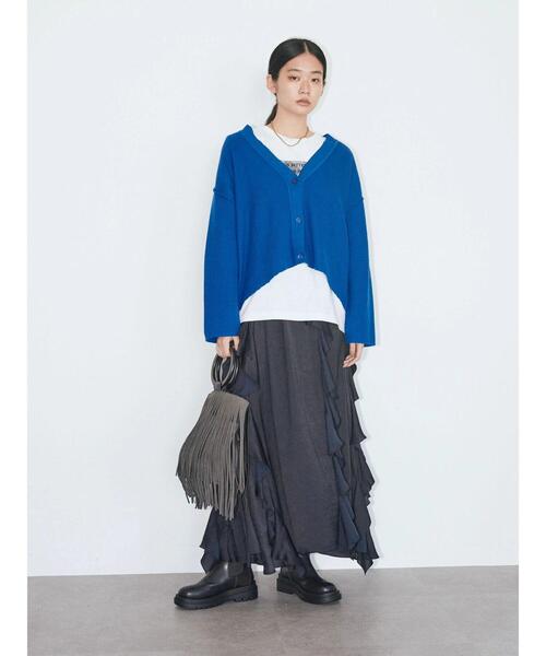 GARAGE OF GOOD CLOTHING（ガレージオブグッドクロージング）の「Vネックカーディガン＊（カーディガン/ボレロ・レディース・キャメル/ブルー/ブラック・FREE）」の8枚目の写真