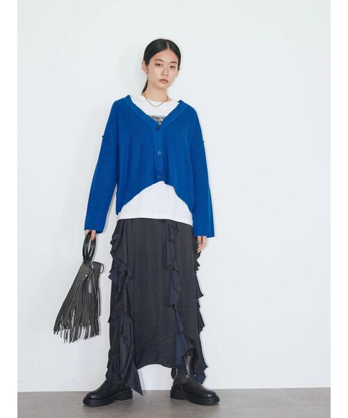 GARAGE OF GOOD CLOTHING（ガレージオブグッドクロージング）の「Vネックカーディガン＊（カーディガン/ボレロ・レディース・キャメル/ブルー/ブラック・FREE）」の9枚目の写真