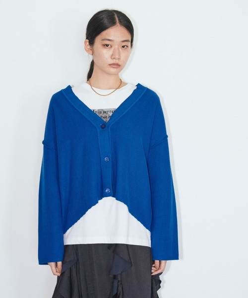 GARAGE OF GOOD CLOTHING（ガレージオブグッドクロージング）の「Vネックカーディガン＊（カーディガン/ボレロ・レディース・キャメル/ブルー/ブラック・FREE）」の3枚目の写真