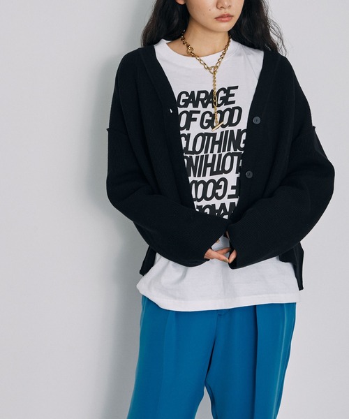 GARAGE OF GOOD CLOTHING（ガレージオブグッドクロージング）の「Vネックカーディガン＊（カーディガン/ボレロ・レディース・キャメル/ブルー/ブラック・FREE）」の2枚目の写真