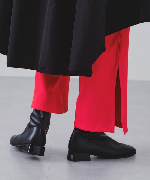 ORiental TRaffic（オリエンタルトラフィック）の「スクエアトゥローヒールストレッチブーツ/11394（ブーツ・レディース・ホワイト/ブラック・LL/S/M/L）」の22枚目の写真