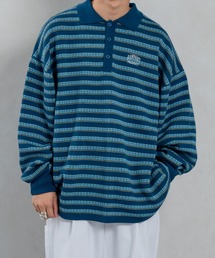 ジャガードボーダーポロニット
