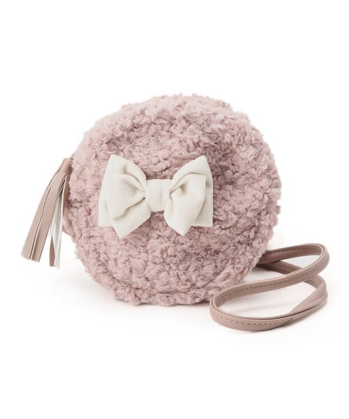 SHOO・LA・RUE（シューラルー）の「◆プードルファーリボンポシェット（ショルダーバッグ・キッズ・アイボリー/ピンク系・00）」の2枚目の写真