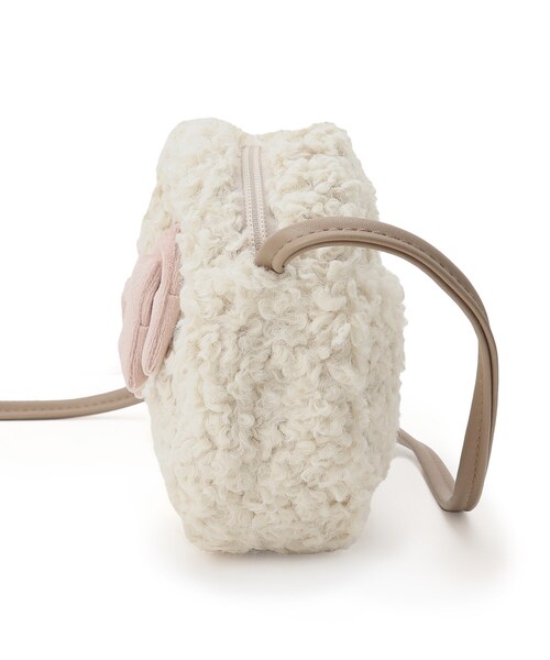 SHOO・LA・RUE（シューラルー）の「◆プードルファーリボンポシェット（ショルダーバッグ・キッズ・アイボリー/ピンク系・00）」の4枚目の写真