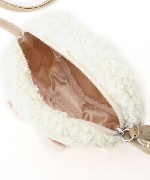 SHOO・LA・RUE（シューラルー）の「◆プードルファーリボンポシェット（ショルダーバッグ・キッズ・アイボリー/ピンク系・00）」の6枚目の写真