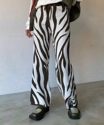 SHAGGIE | ゼブラ柄ワイドニットパンツ(その他パンツ)