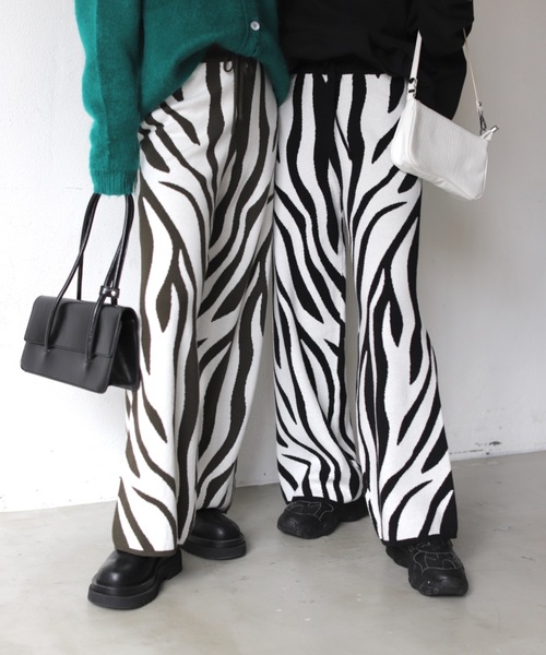 MAX&CO パンツ　ゼブラ柄　未使用 SHAGGIE（シャギー）の「ゼブラ柄ワイドニットパンツ（その他パンツ