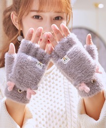 Anuenue（アヌエヌエ）の「2way フリップミトン付きトナカイモチーフ手袋（手袋・レディース）」