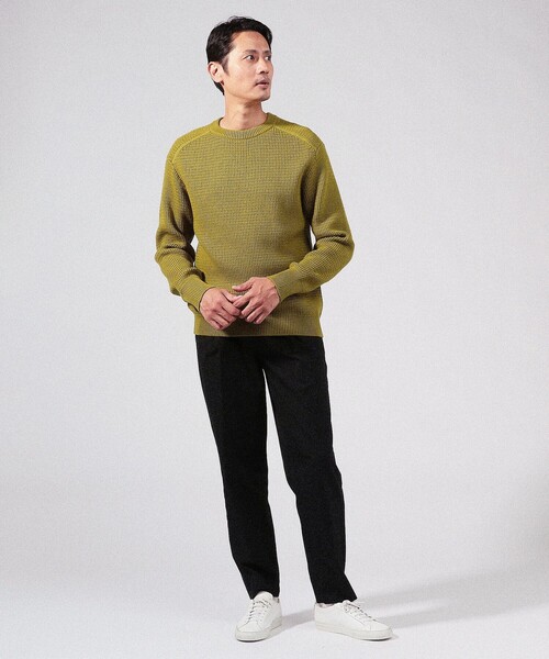 caban（キャバン）の「■CABaN コットンカシミヤワッフル ミリタリープルオーバー（ニット/セーター・メンズ・ブラック/グレー/ライトグリーン/ライトベージュ・FREE）」の8枚目の写真